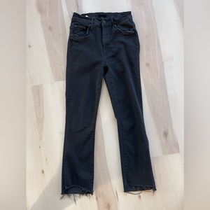 Mother Denim Cropped Insider Step Fray